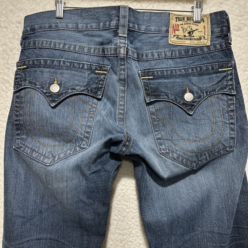 Vintage True Religion Men's Flap Pocket Ricki Jeans Sizs 34 Made In USA